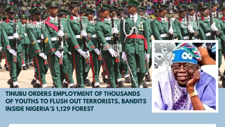 Tinubu Orders Youth Recruitment to Flush Out Terrorists in 1,129 Nigerian Forests